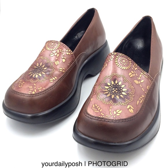 Dansko Mandolin full clog brown leather loafer 36